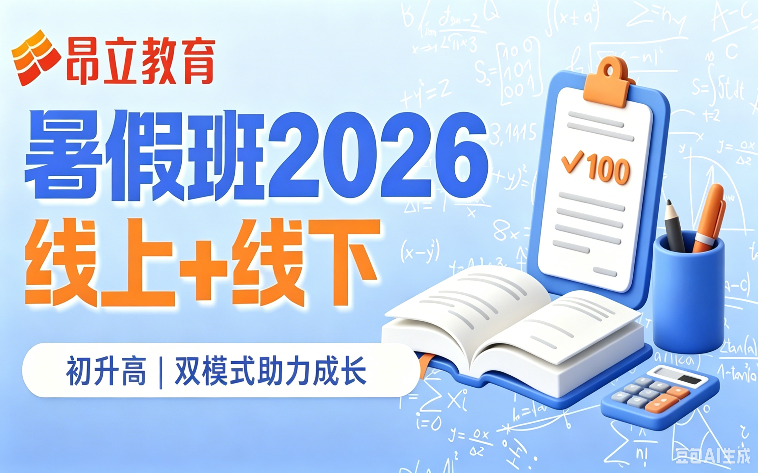 昂立教育2026暑假班系列（二）| 初升高 线上+线下双模式助力新学段